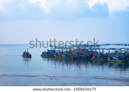 this Small pier in penang  Royalty-Free Stock Photo #1408636679
