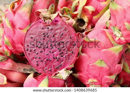 dragon fruit in the market