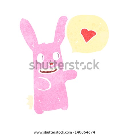 retro pink cartoon bunny