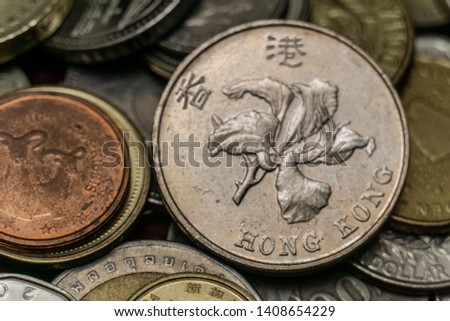 Coins of countries around the world as currency and money