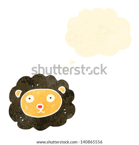 retro cartoon lion with thought bubble