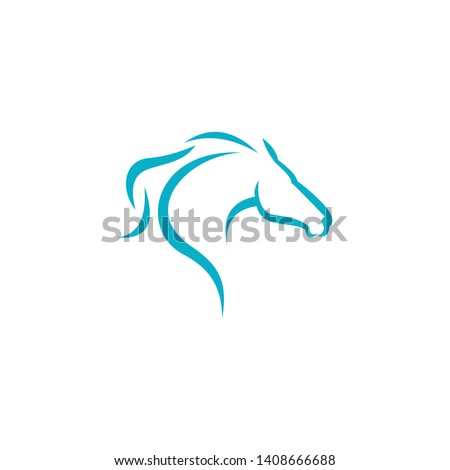 silhouette of a horse's ,Mustang, stallion, mascot, wild horse, arabic beast for race icon. Mad eye. Sport hockey, football, rugby logo design template