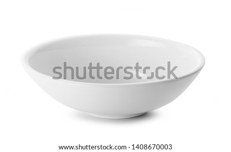 empty bowl on white background Royalty-Free Stock Photo #1408670003