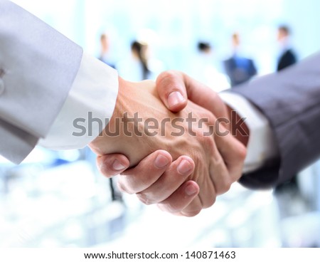 Closeup of a business handshake