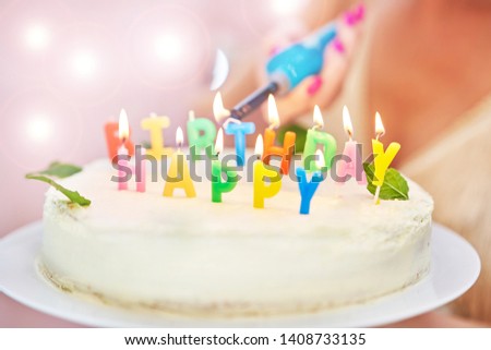 Picture of birthday cake with candles