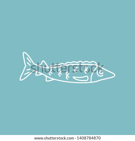 Fish icon graphic design. Fish sign icon in transparent style. Fish vector illustration on isolated background. Vector illustration. Seafood concept.