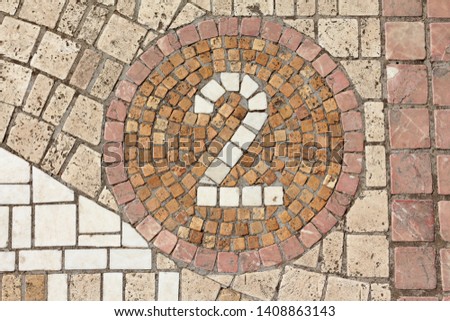 Closeup photo of the number 2, ancient mosaic stone of 2, alphabet sets