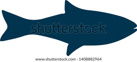 Fish silhouette. Fish vector illustration.