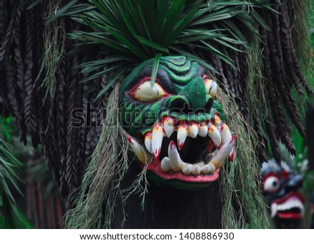 People use masks for the Halloween Festival in Indonesia Royalty-Free Stock Photo #1408886930