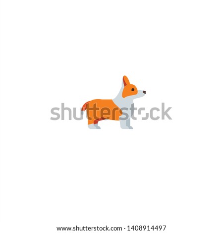 vector of icon dog flat