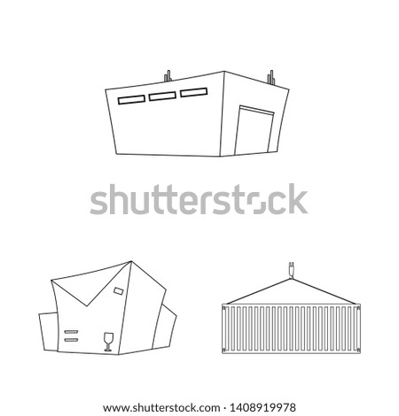 Isolated object of goods and cargo logo. Set of goods and warehouse stock bitmap illustration.