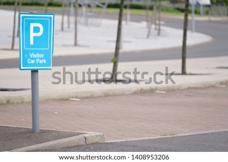 Visitor car park sign at school and college grounds