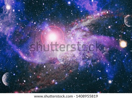 galaxy background with nebula, stardust and bright shining stars. Elements of this image furnished by NASA.