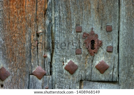 Door and lock ancient, vintage