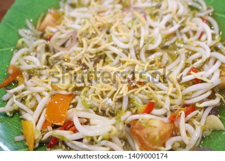 Stir-fry bean sprouts are one type of traditional cuisine in Indonesia