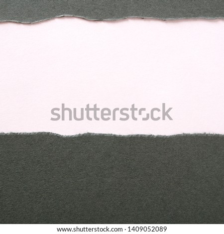 Gray paper torn ripped strip white background 