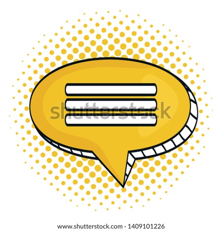 speech bubble message with relief drawing