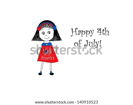 Little Girl - Happy 4th of July