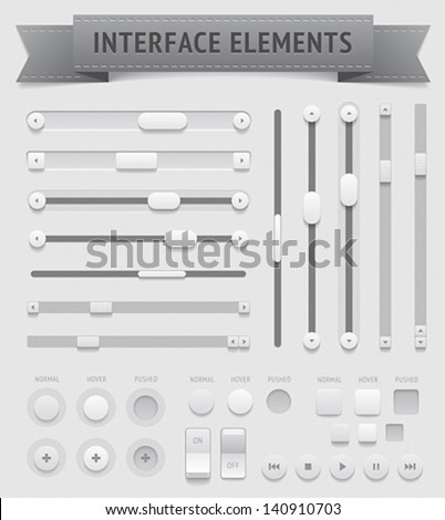 User interface elements. Vector saved as EPS-10, file contains objects with transparency (shadows etc.) Royalty-Free Stock Photo #140910703