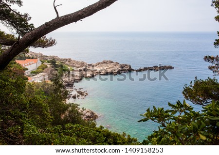 Beautiful Dubrovnik coast seen from the Gradac Park
