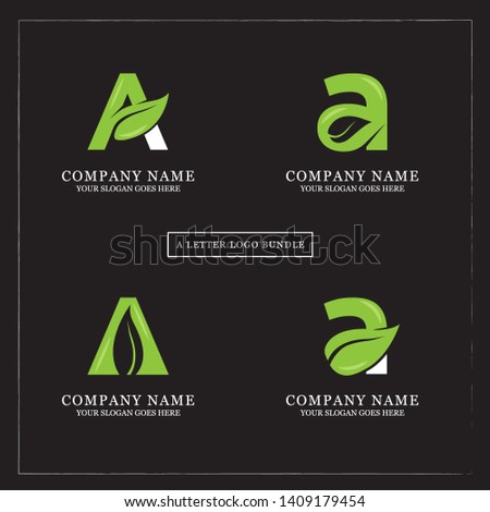 Nature A letter logo Design, combine with leaves