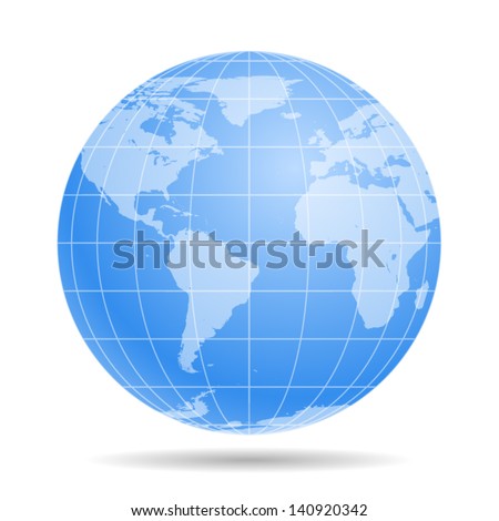 Blue Earth globe - icon isolated on white background. Vector
