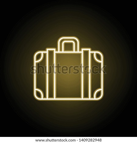 suitcase icon in neon style. Element of travel illustration. Signs and symbols can be used for web, logo, mobile app, UI, UX