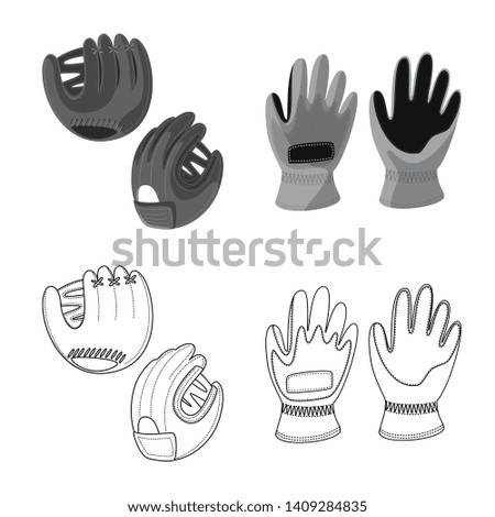 Vector illustration of silhouette and safety logo. Set of silhouette and comfort stock vector illustration.