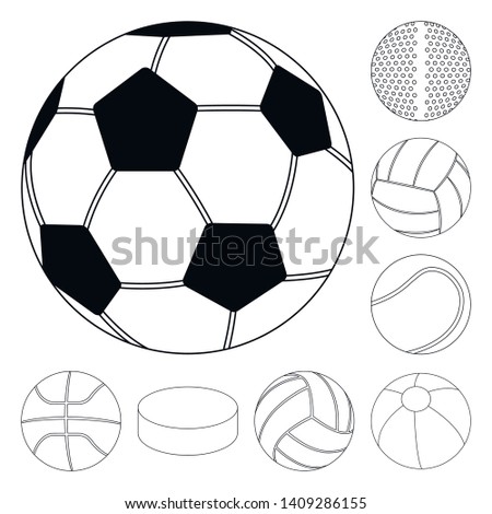 Isolated object of sport and ball logo. Set of sport and athletic stock symbol for web.