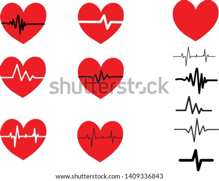 Heartbeat icon logo, illustration - Vector