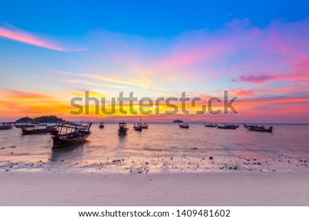 Beautiful Tropical beach at sunrise beach , Koh Lipe island , Satun,Thailand