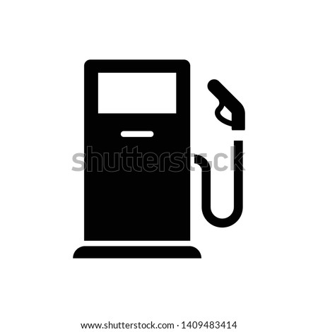 Fuel Icon Vector. Simple flat symbol. Perfect Black pictogram illustration on white background Royalty-Free Stock Photo #1409483414