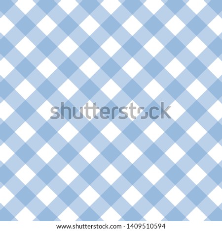 Checkered blue tablecloth background seamless pattern