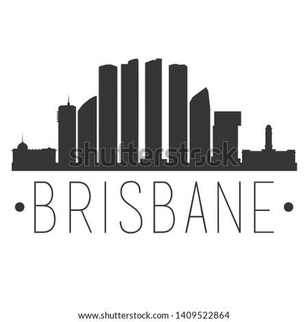Brisbane Australia. City Skyline. Silhouette City. Design Vector. Famous Monuments.