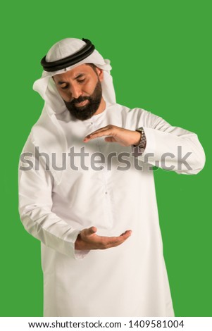 Arab man making hand sign