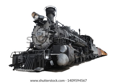 Steam locomotive isolated on white background Royalty-Free Stock Photo #1409594567