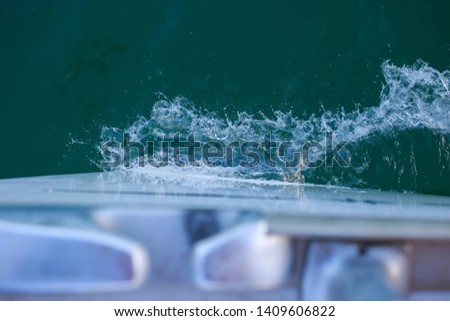 Sailing boat bow wave and wake