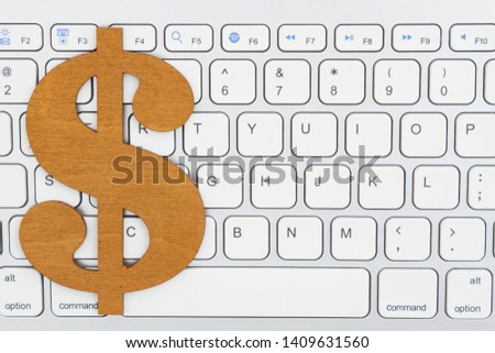 Dollar sign on a computer keyboard for your money message