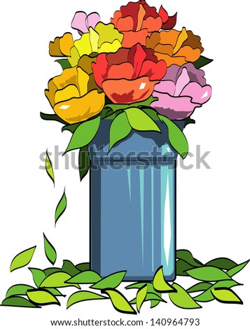 vase of flowers, illustration