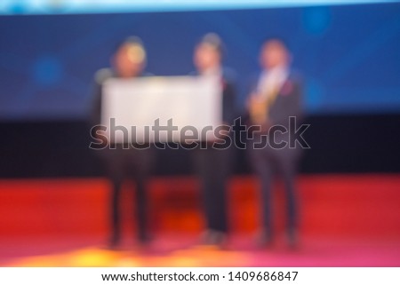 Disfocus of the award ceremony theme creative. background for business concept