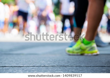 Marathon race photos with movement and action, healthy life, exercise and human energy, healthy body.