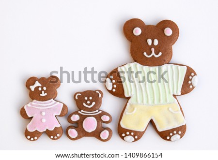 Happy family - gingerbread bears, Father's day concept 