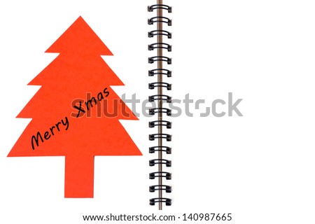 Picture of red christmas on left side page of diary with "Merry Xmas"