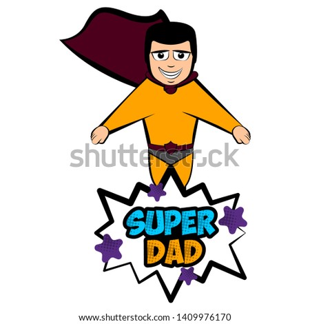 Isolated super dad with a hero costume - Vector