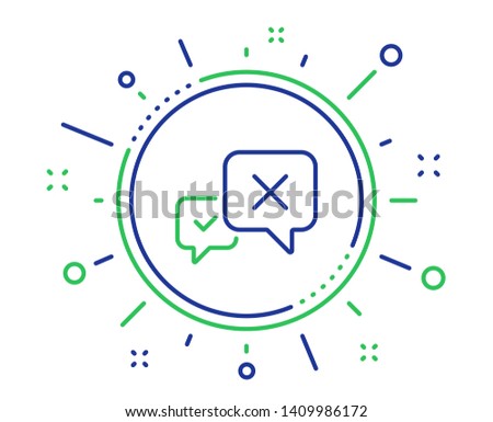 Reject message line icon. Decline or remove chat sign. Quality design elements. Technology reject button. Editable stroke. Vector
