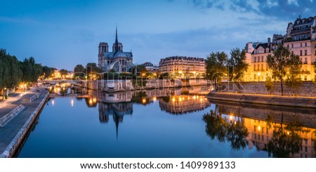 Notre Dame and Ile de la Cite in Paris, France Royalty-Free Stock Photo #1409989133