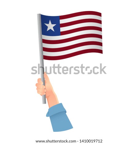 Liberia flag in hand icon