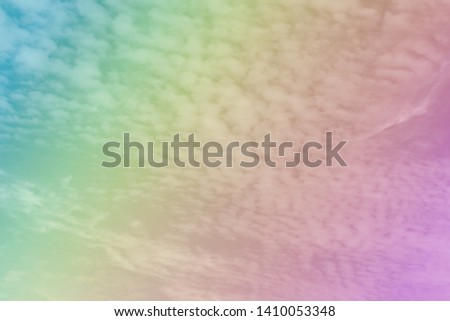 Sunshine clouds sky with a pastel soft color. Abstract blurred cyan gradient of sky nature.