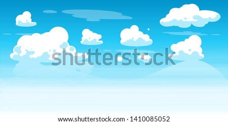Vector blue sky with clouds. Background sky design 