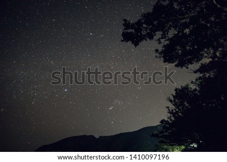 It is a starry sky of Amami Oshima in japan.